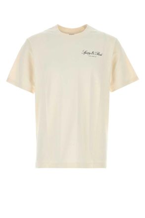 Sporty & Rich Off White Solid T-Shirt