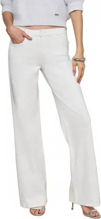 L'agence Joanne Low-Rise Wide Leg Jeans In Blanc