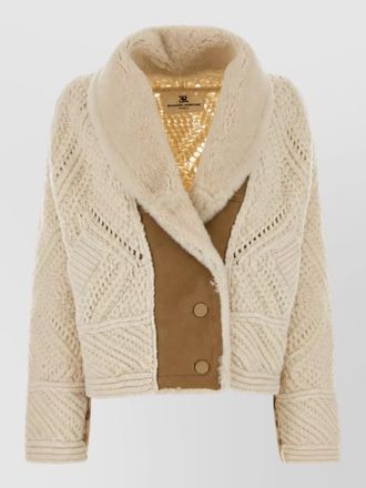 Ermanno Scervino cable-knit virgin wool coat