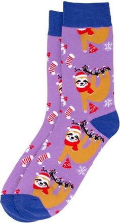 Joe Cool Socks Festive Sloth Gents Made With Cotton & Nylon