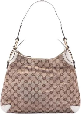 Gucci Pre-owned Creole Hobo Bag - Dames - Vintage Schoudertas - Beige - ONE Size - Leer - Vintage