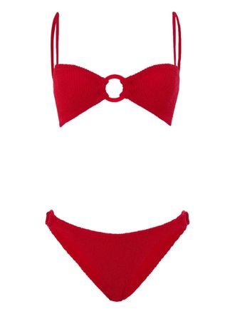 Hunza G Misty hoop-detail bikini set - women - Polyamide/Elastane - One Size - Red