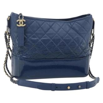 Chanel Pre-owned Vintage Schoudertas - Dames - Pre-owned - Blauw - Maat: ONE Size Leer