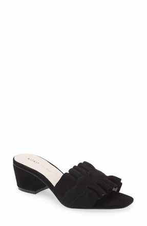 Koko + Palenki Womens Camila Ruffle Slide Sandal In Black