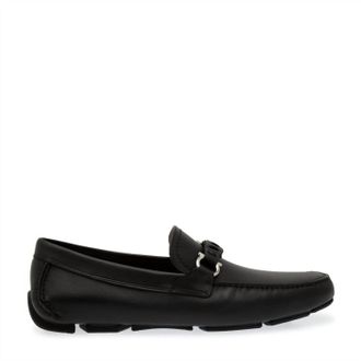 Ferragamo Mens Gancini Driver Moccasins In Black