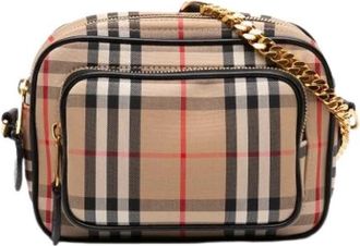 Burberry Pre-owned Crossbody Bag - Dames - Vintage Schoudertas - Beige - ONE Size - Leer - Vintage