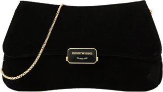 Emporio Armani Velvet Clutch Bag - Dames - Schoudertassen - Zwart - ONE Size - Tassen