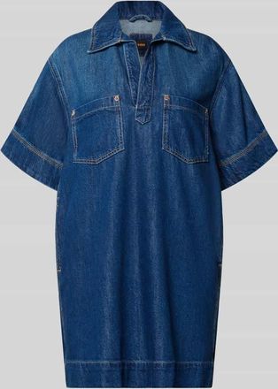 Boss Orange by Hugo Boss BOSS Orange Regular-Fit Jeanskleid aus Baumwoll-Mix mit Lyocell-Anteil in Dunkelblau, Gr&ouml;&szlig;e XS