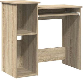 vidaXL Vidaxl - Escritorio con estantes contrachapada color roble 84x40x78 cm