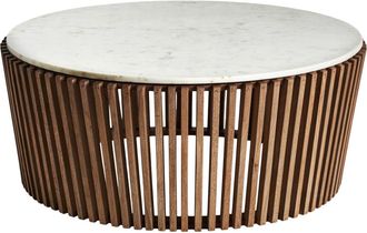 Vical Home Design Couchtisch Goms mit weisser Marmorplatte ø 101 cm