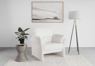 Domo Collection Sessel »Pina elegant und zeitloser Clubsessel, bequemer Cocktailsessel« Hoher Sitzkomfort, Microfaser hochflorig, creme