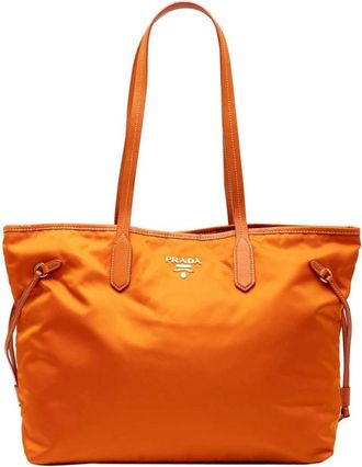 Prada Pre-owned Tote Bags, female, Orange, Size: ONE SIZE Pre-owned Nylon Tote Bag