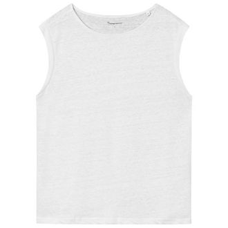 Knowledge Cotton Apparel Loose Fold Up Linen Top f&uuml;r Damen | wei&szlig;