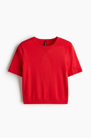H&M T-Shirt aus Feinstrick - Red