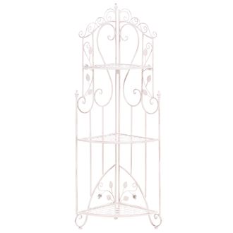 Beliani Estanter&iacute;a De 3 Niveles De Metal Para Ba&ntilde;o Estilo Retro Blanco Tequendama