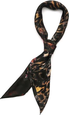 AllSaints Charm Jinx Mix Square Scarf in Black/animal Print at Nordstrom
