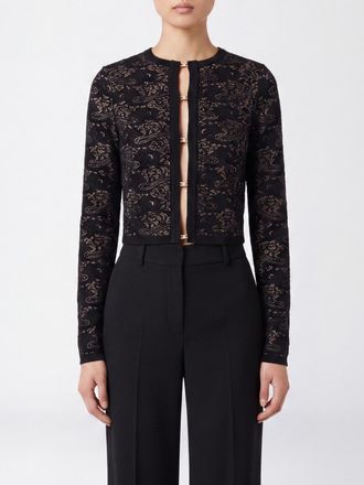 Elisabetta Franchi Maglia girocollo in misto viscosa con lavorazione jacquard