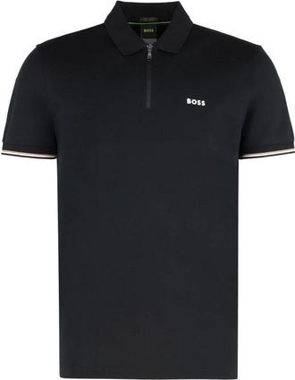 HUGO BOSS Philix Pima Polo - Heren - Polos - Zwart - XS - Katoen - Tops