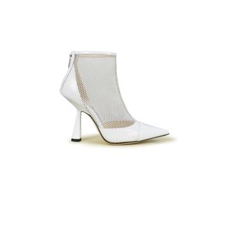 Jimmy Choo London Schoenen, Dames, Wit, 39 EU, Leer, Kix 100 Enkellaarsjes