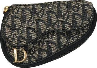 Dior Saddle Navy Canvas Clutch Bag (Pre-Owned)