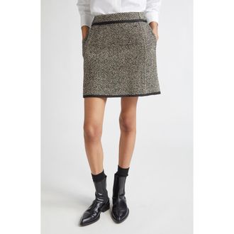Jil Sander Herringbone Miniskirt in Military Speckle at Nordstrom, Size 10 Us