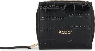 Kazar Damesportemonnee van reli&euml;fleder in zwart - Dames - Portefeuilles - Zwart - ONE Size - Accessoires