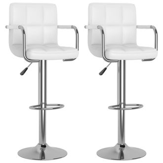 vidaXL Taburetes De Cocina 2 Unidades Cuero Sint&eacute;tico Blanco Vidaxl