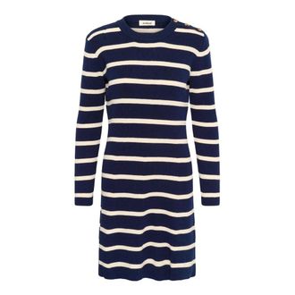 Soaked In Luxury Slsanja Korte Gebreide Jurk - Dames - Jurken - Blauw - Maat: S Katoen