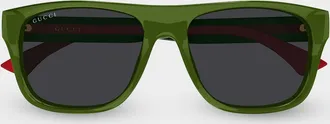 Gucci Men & apos;s GG2119S-003 Green and Red Acetate Rectangle Sunglasses