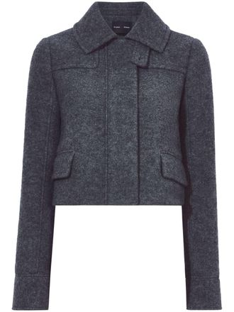 Proenza Schouler zipped wool cropped jacket - women - Acetate/Polyester/Wool - 4 - Grey