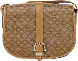 Celine Pre-owned Vintage macadam schoudertas - Dames - Vintage Schoudertas - Beige - ONE Size - Leer - Vintage