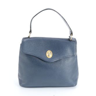 Dior Navy Leather Handbag Tote Bag (Pre-Owned)