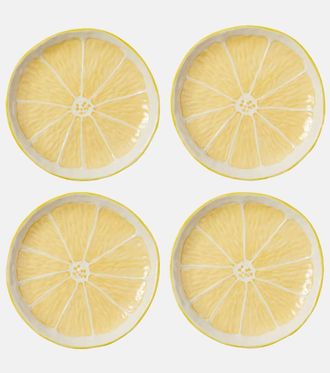 Bordallo Pinheiro Lemon set of 4 ceramic plates