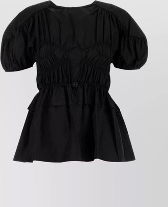 Cecilie Bahnsen tech fabric brooklyn top with button detail