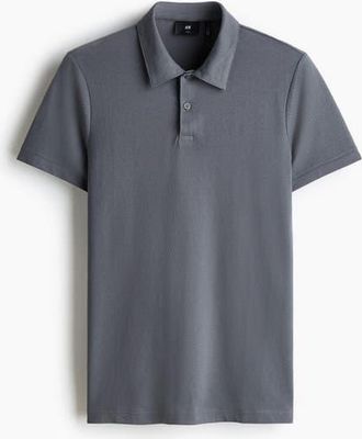 H&M Coolmax Slim Fit Polo Shirt in Gray at Nordstrom, Size Xx-Large