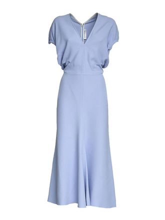 Victoria Beckham Light blue v-neck midi dress