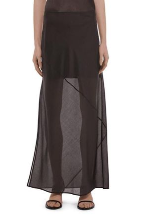 Helmut Lang Layered Sheer Skirt in Bistre at Nordstrom, Size 10