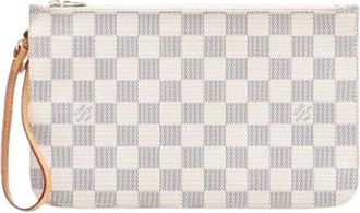 Louis Vuitton Pre-owned Neverfull Pouch - Dames - Vintage Clutch - Wit - ONE Size - Leer - Vintage