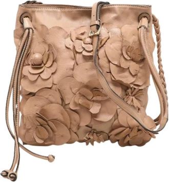 Valentino Pre-owned Schoudertas - Dames - Vintage Tas - Beige - ONE Size - Leer - Vintage