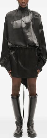 Ann Demeulemeester Doves silk dress - women - Silk - 38 - Black