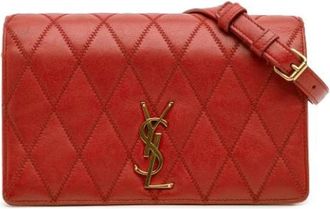 Saint Laurent Pre-owned Cross Body Bags, female, Red, Size: ONE SIZE Pre-owned Leather Cross Body Bag
