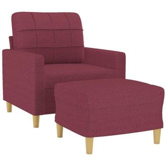 vidaXL Vidaxl - Sill&oacute;n Con Taburete Tela Rojo Tinto 60 Cm