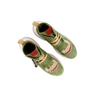 Hogan Fringe-Trimmed Suede Boot - Green