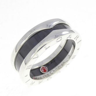 Bulgari Ceramic Silver 925 Band Ring (Pre-Owned)