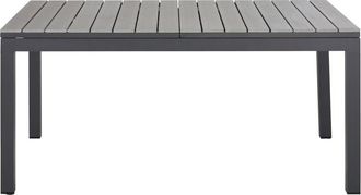 Maisons du monde Mesa de jardín extensible de aluminio gris antracita y composite efecto madera gris claro para 6/8 personas L160/220