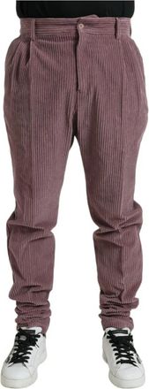 Dolce & Gabbana Paarse Corduroy Skinny Broek - Heren - Slim Fit Broeken - Paars - L - Katoen - Broeken