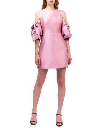 Marchesa Notte A-Line Silk-Blend Mikado Mini Dress