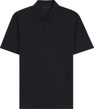 HUGO BOSS Dark Blue Solid Shirt Collar Polo