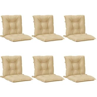 vidaXL Cojines Silla Respaldo Bajo 6 Ud Tela Beige Melange 100x50x7 Cm Vidaxl