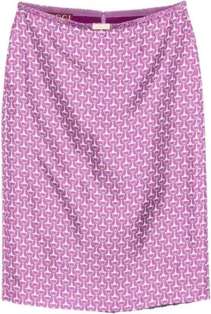 Gucci Short Skirts, female, Pink, Size: S Horsebit Cascade Skirt